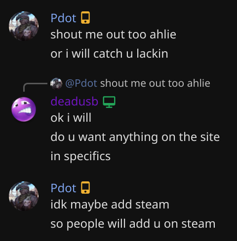 discord messages from mr pdot